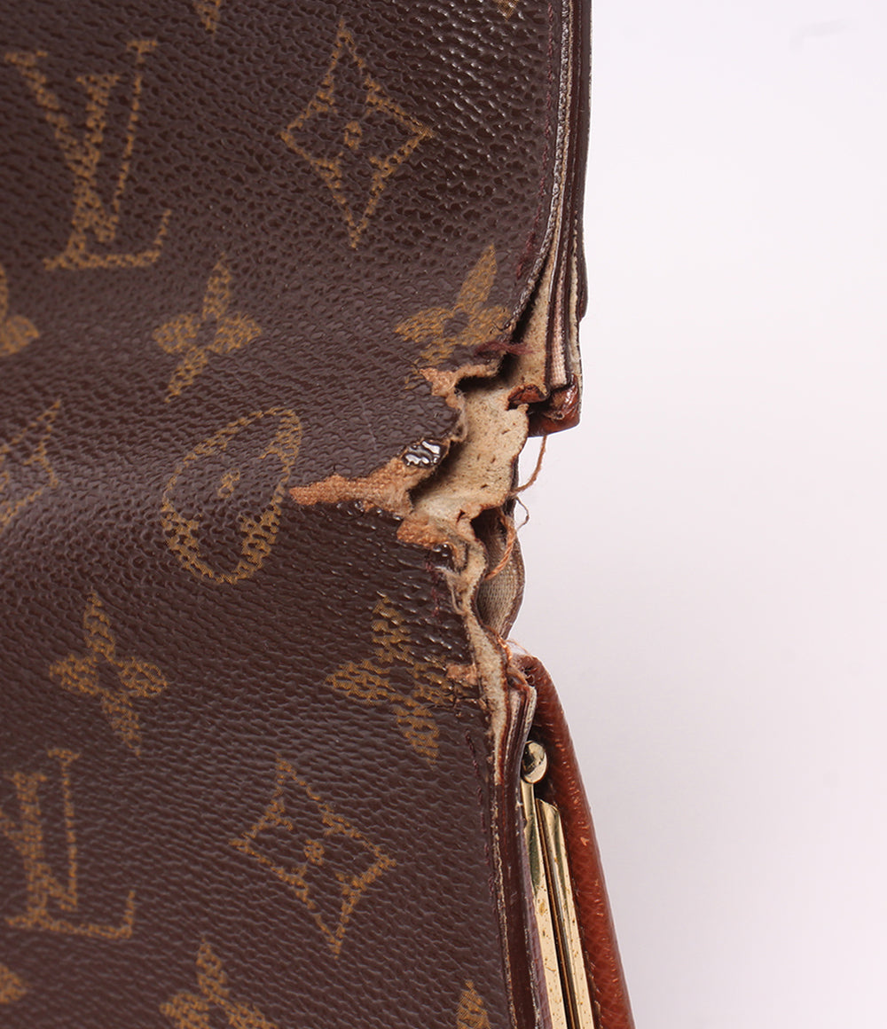 訳あり LOUIS VUITTON 二つ折り財布 がま口 ポルトフォイユ ヴィエノワ モノグラム M61673 レディース ルイ・ヴィトン