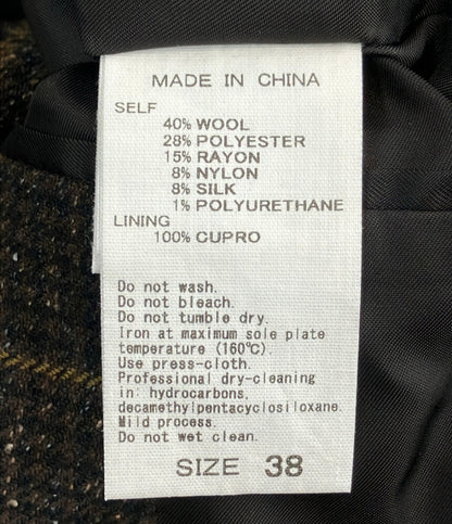 Adam et Rope' ダブルブレストツイード＆チェックジャケット レディース SIZE 38 アダムエロペ