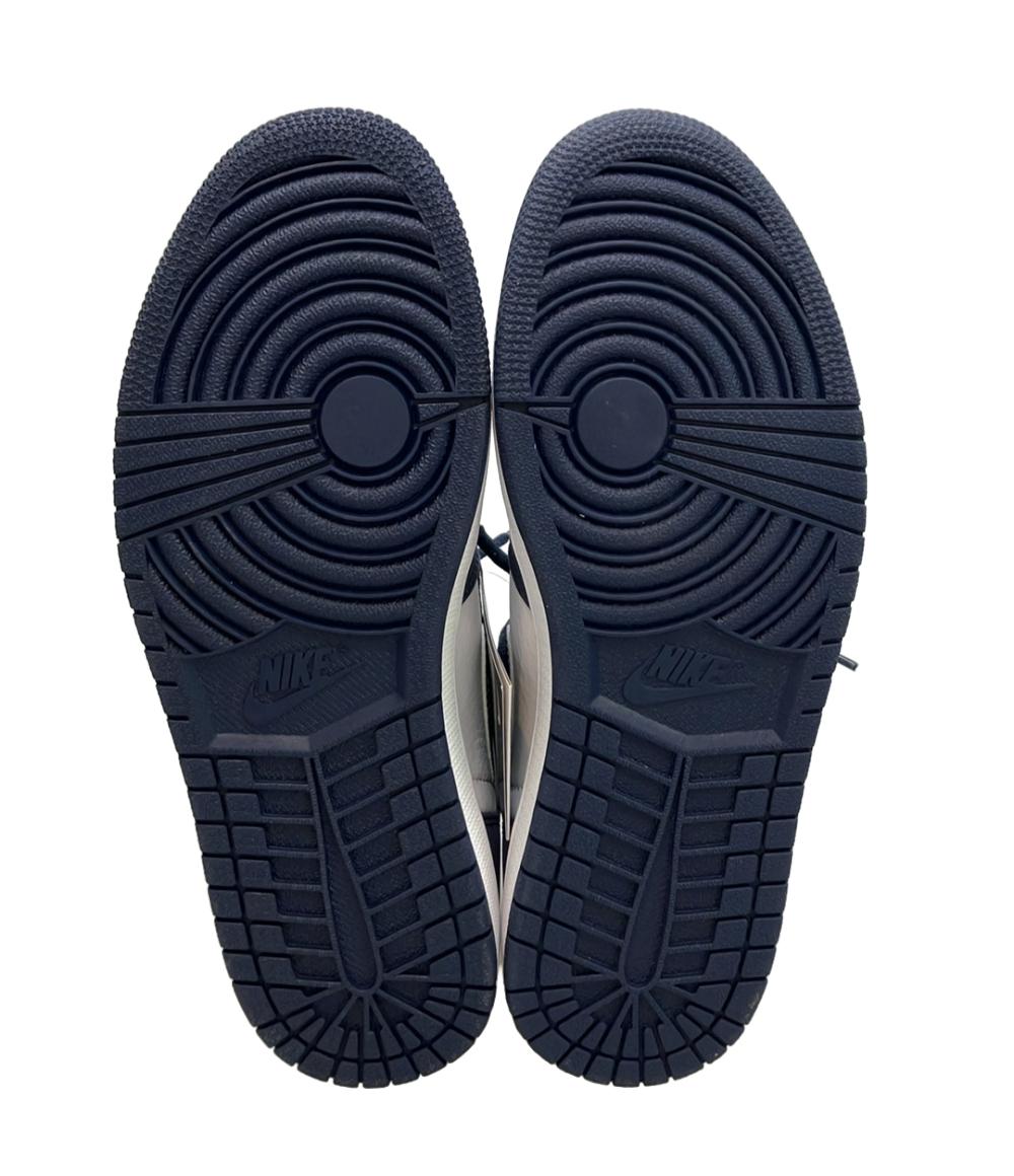 美品 Air Jordan NIKE ハイカットスニーカー ホワイト/ミッドナイトネイビー エアジョーダン 1 ハイ OG CO JP DC1788-100 メンズ SIZE 27.5 (L)