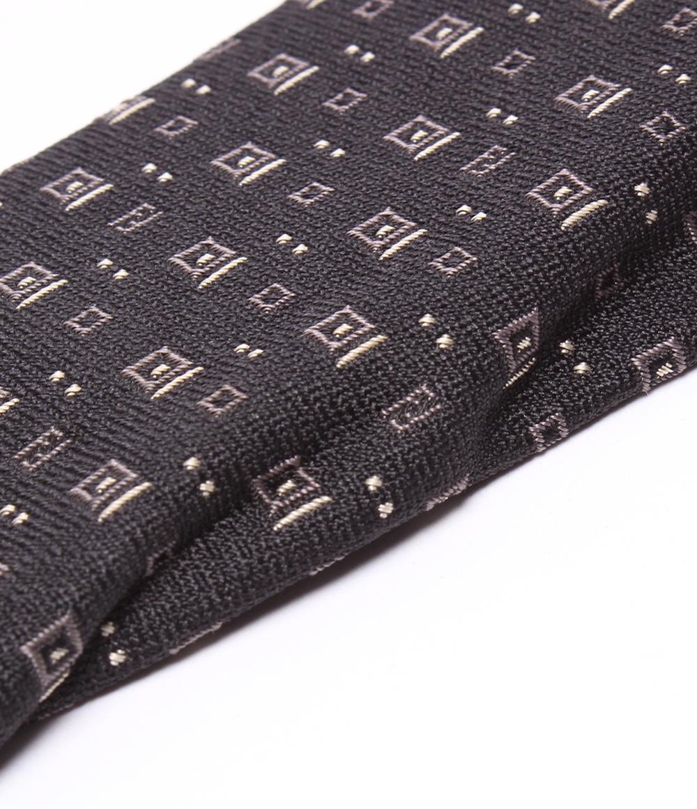 フェンディ ネクタイ ☆FENDI☆ エレガント♪ FFモチーフ シルク ネクタイ: ブラウン (FENDI
