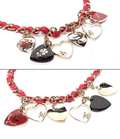 CHANEL チェーンショルダーバッグ バレンタイン限定 ダブルチェーン ゴールド金具 ココマーク チャーム付き マトラッセ25 レディース シャネル