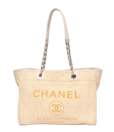 CHANEL チェーントートバッグ ショルダーバッグ 肩掛け シルバー金具 17番台 ドーヴィル レディース シャネル