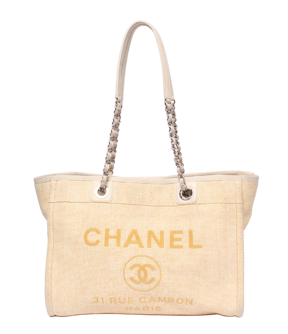 CHANEL チェーントートバッグ ショルダーバッグ 肩掛け シルバー金具 17番台 ドーヴィル レディース シャネル