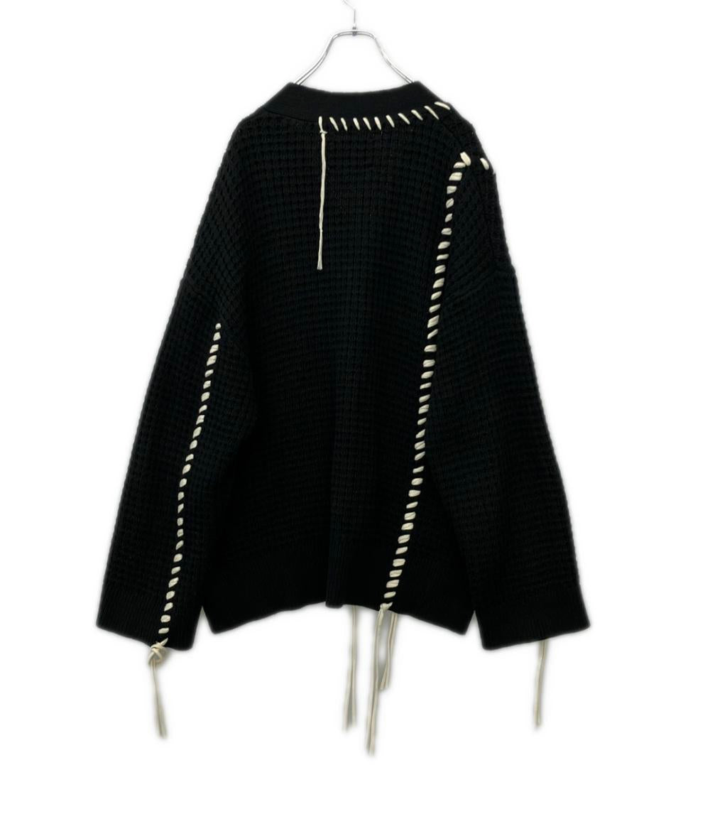 MAISON SPECIAL 鬼ワッフル ニット カーディガン 2 ミント MAISON SPECIAL鬼ワッフル Vネックニットカーディガン セール