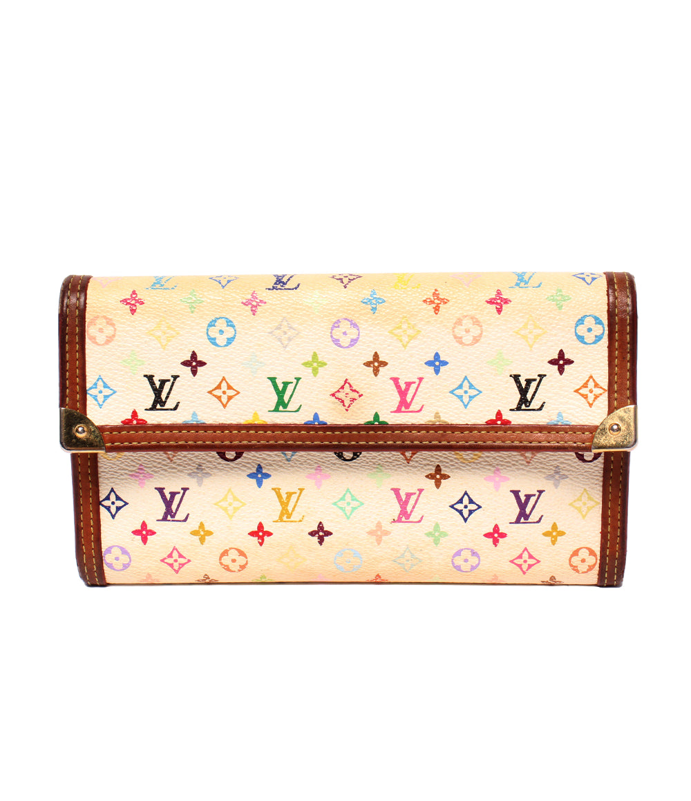 LOUIS VUITTON 三つ折り長財布 ポルトトレゾール インターナショナル モノグラム マルチカラー M92659 レディース メンズ ルイ・ヴィトン