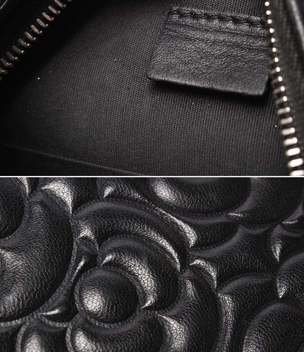 CHANEL チェーンショルダーバッグ カメリア ラウンドミニ ポシェット シルバー金具 27番台 ココマーク レディース シャネル