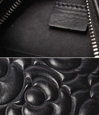 CHANEL チェーンショルダーバッグ カメリア ラウンドミニ ポシェット シルバー金具 27番台 ココマーク レディース シャネル