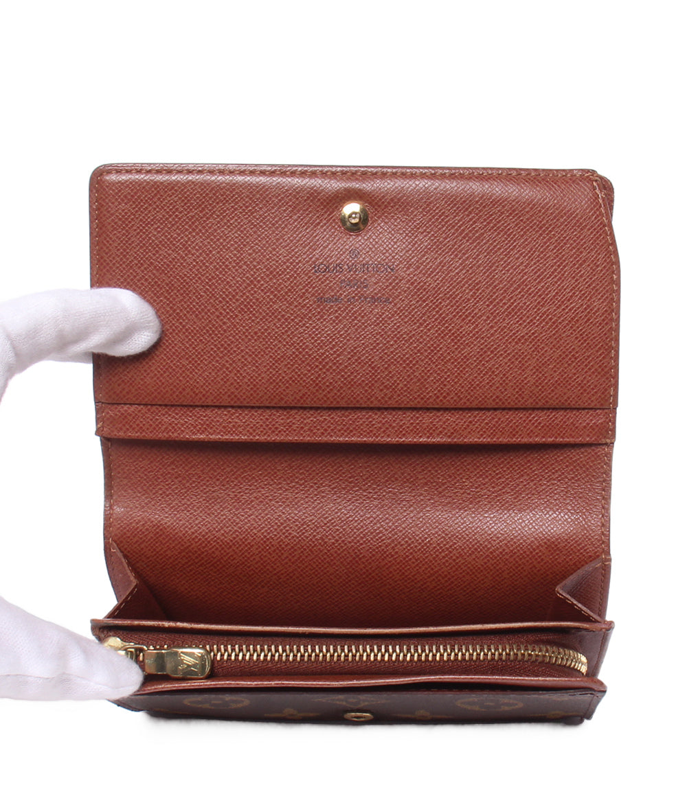 訳あり LOUIS VUITTON 二つ折り財布 ポルトモネ ビエ トレゾール モノグラム M61730 レディース ルイ・ヴィトン