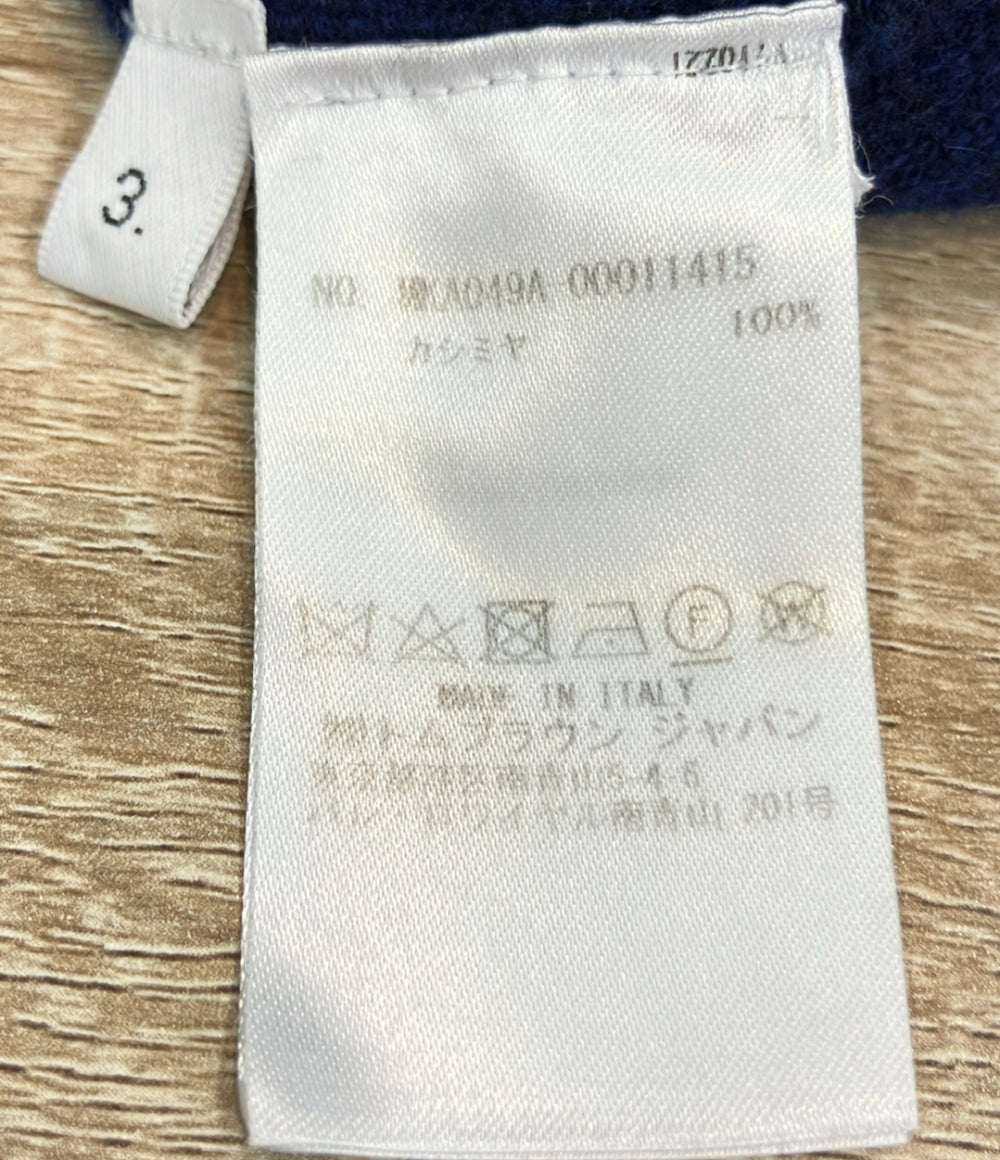 THOM BROWNE 長袖ニット ネイビー カシミア100% MKA049A-00011415 メンズ SIZE 3 (L) トムブラウン