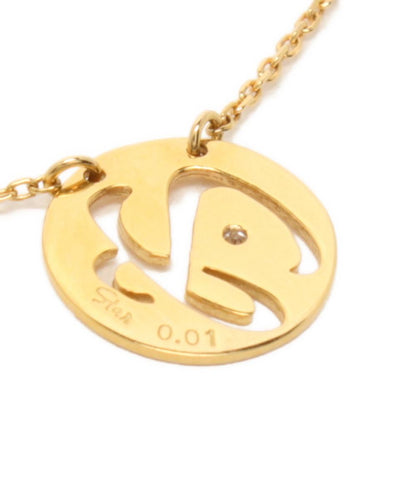 美品 STAR JEWELRY ネックレス K18 ダイヤ 0.01ct イニシャル Y レディース スタージュエリー