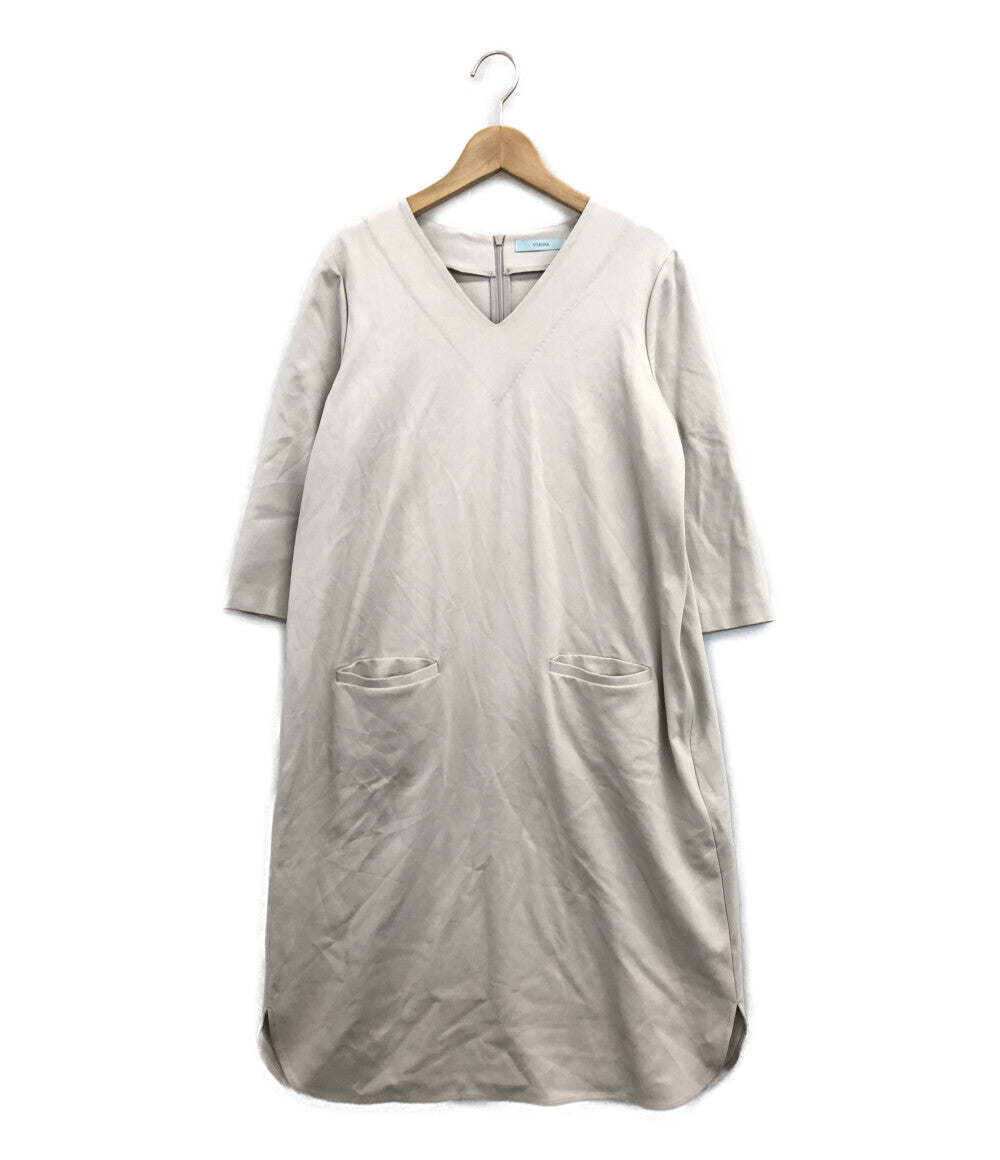 長袖Vネックワンピース      レディース SIZE M (M) VIRINA