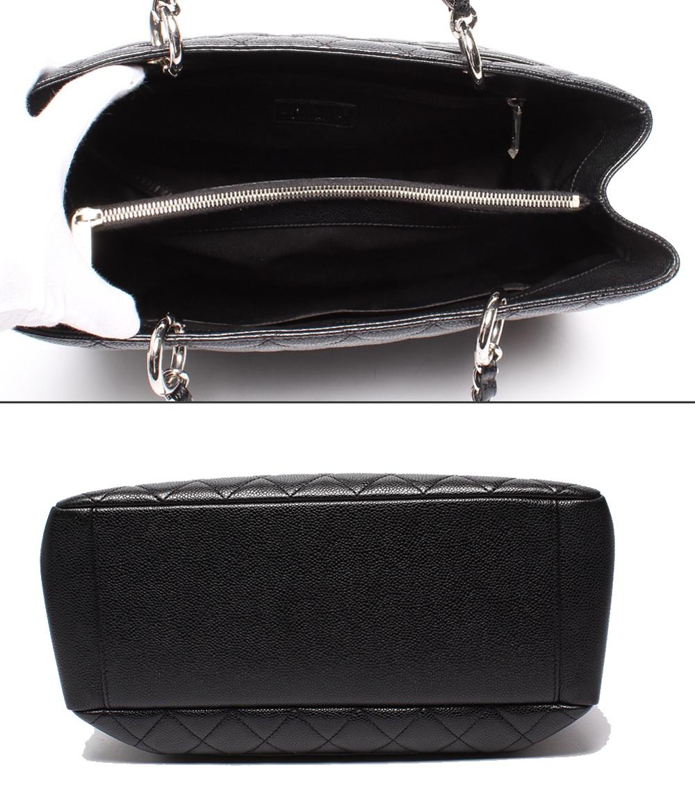 CHANEL チェーントートバッグ グランドショッピング GST シルバー金具 キャビアスキン マトラッセ レディース シャネル