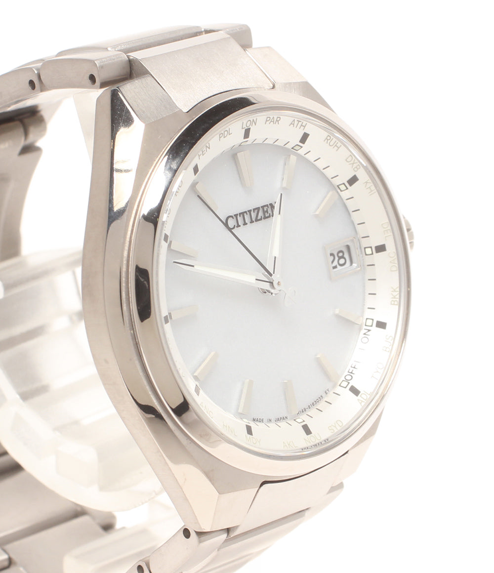 美品 CITIZEN 腕時計 電波ソーラー アテッサ ATTESA ソーラー ホワイト H149-S118921 メンズ シチズン