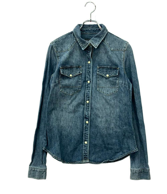 ARMANI EXCHANGE デニムシャツ 長袖 ダンガリー ウエスタン スナップボタン レディース SIZE M アルマーニエクスチェンジ