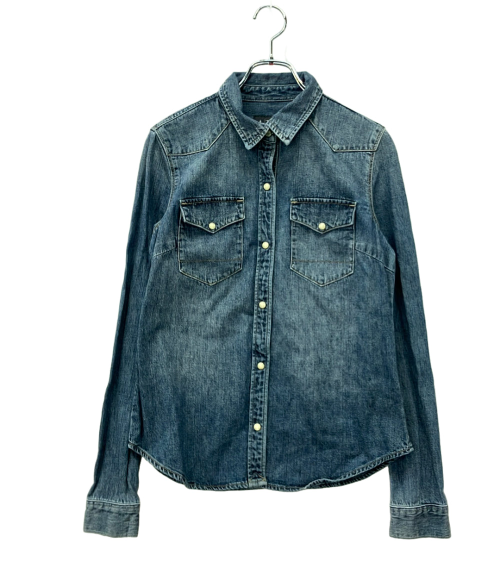 ARMANI EXCHANGE デニムシャツ 長袖 ダンガリー ウエスタン スナップボタン レディース SIZE M アルマーニエクスチェンジ