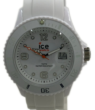 美品 ice watch 腕時計 クオーツ ホワイト レディース メンズ アイスウォッチ
