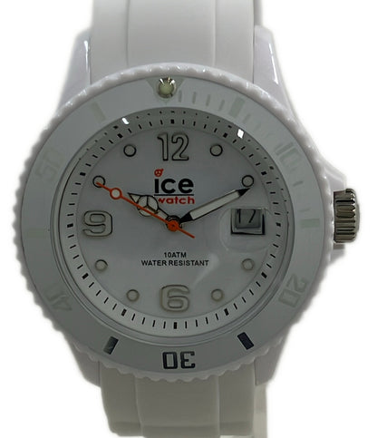 美品 ice watch 腕時計 クオーツ ホワイト レディース メンズ アイスウォッチ