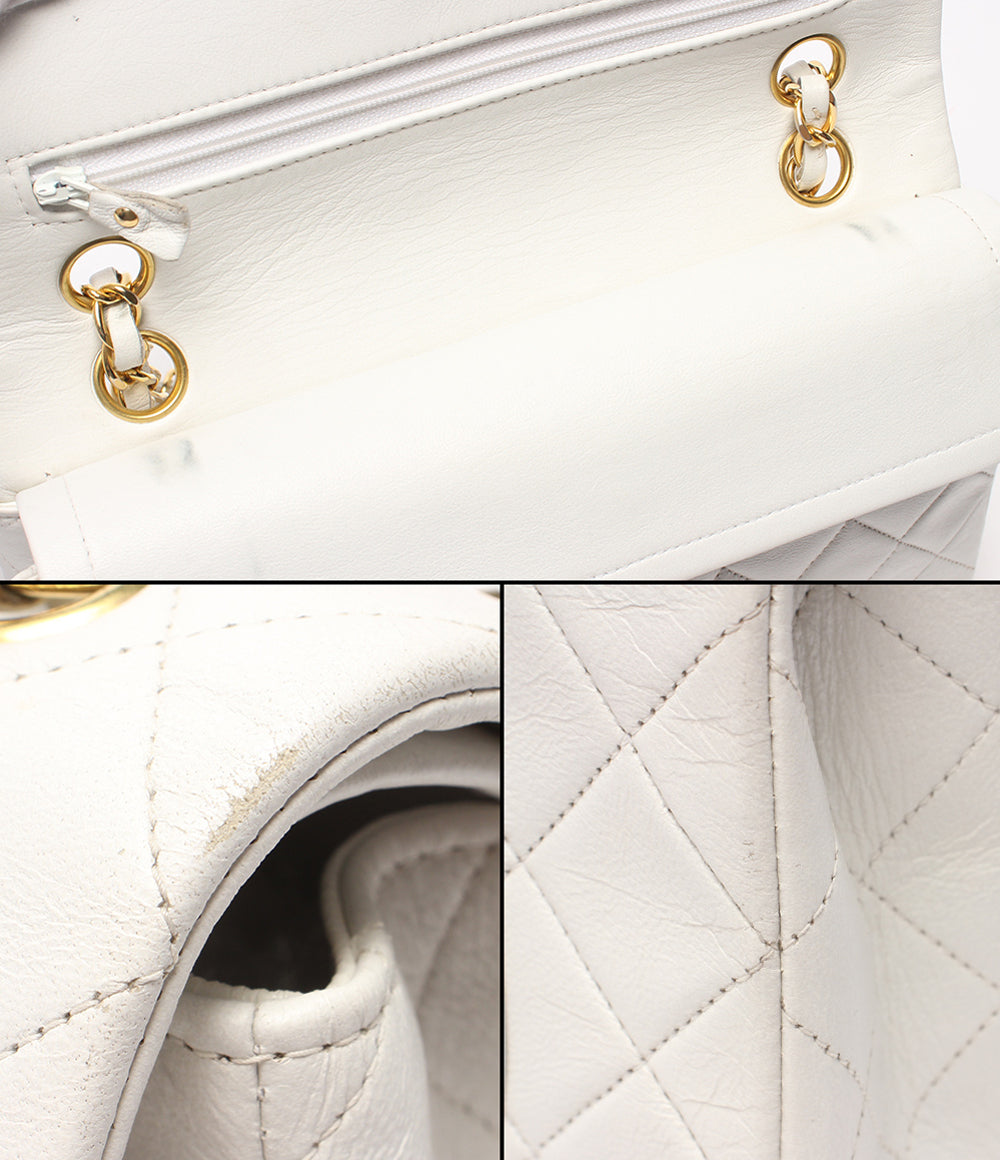 CHANEL チェーンショルダーバッグ 肩掛け 斜め掛け ゴールド金具 マトラッセ ダブルチェーン ダブルフラップ ２番台 レディース シャネル