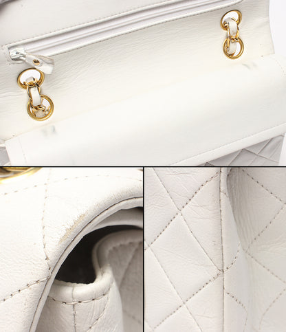 CHANEL チェーンショルダーバッグ 肩掛け 斜め掛け ゴールド金具 マトラッセ ダブルチェーン ダブルフラップ ２番台 レディース シャネル