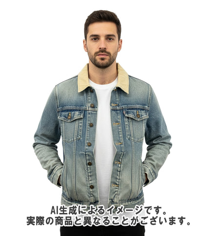 SAINT LAURENT デニムジャケット 襟コーデュロイ クラッシュ加工 530366  YA894 メンズ SIZE XS サンローラン