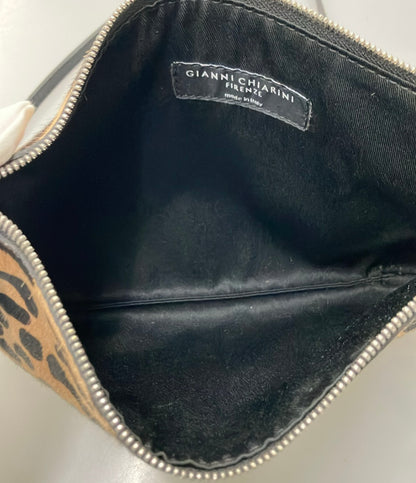 美品 GIANNI CHIARINI ショルダーバッグ 斜め掛け ヒョウ柄 レオパード柄 レディース ジャンニキアリーニ