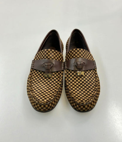 ルイ・ヴィトン ハラコ ローファー ダミエ柄 メンズ SIZE 6 1/2 (S) LOUIS VUITTON