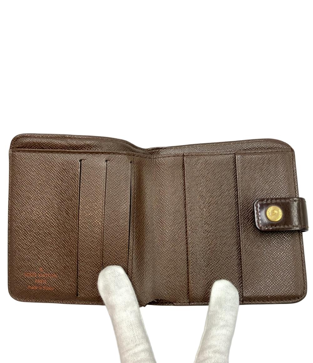 LOUIS VUITTON 二つ折り財布 コンパクトジップ ダミエ N61668 レディース メンズ ルイ・ヴィトン