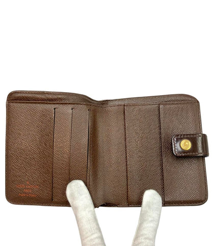 LOUIS VUITTON 二つ折り財布 コンパクトジップ ダミエ N61668 レディース メンズ ルイ・ヴィトン