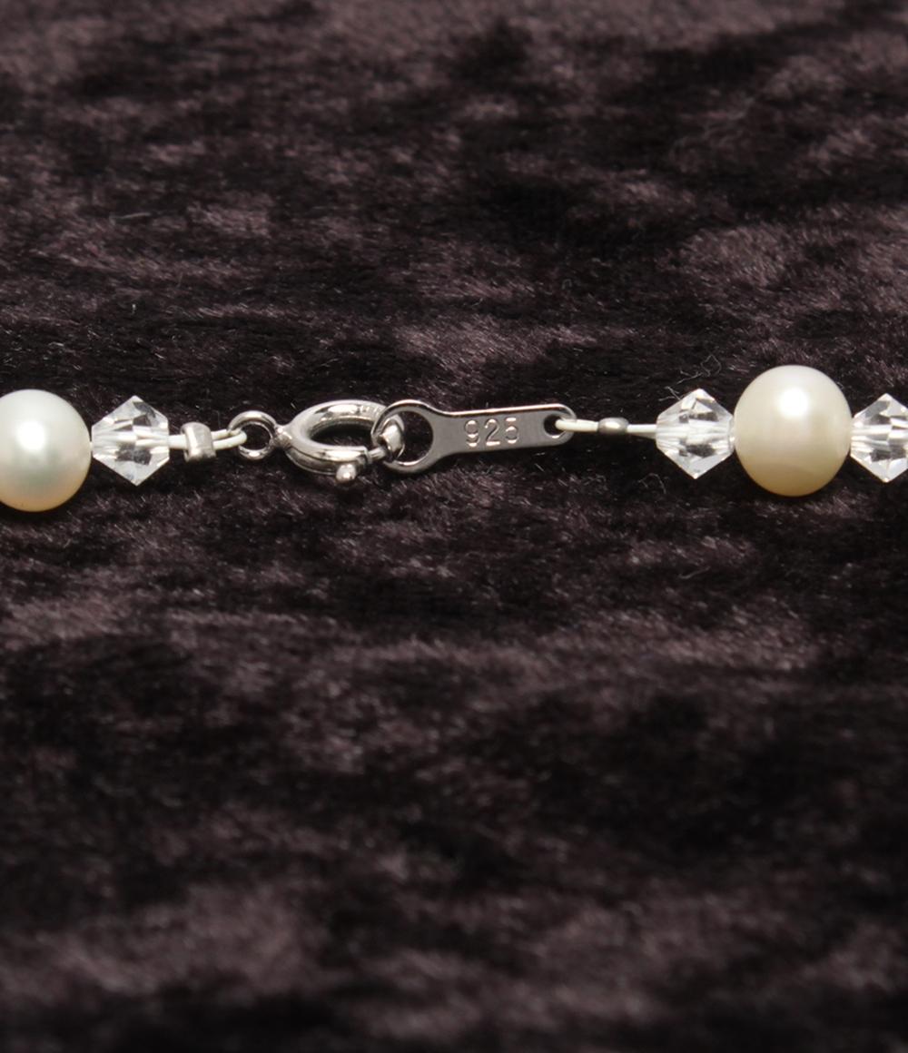 美品 ロングネックレス SV925 淡水パール 5-6mm レディース