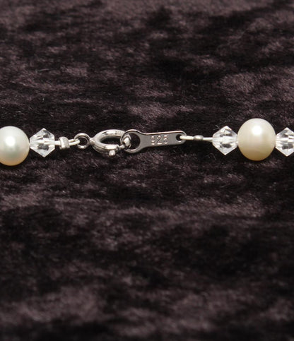 美品 ロングネックレス SV925 淡水パール 5-6mm レディース