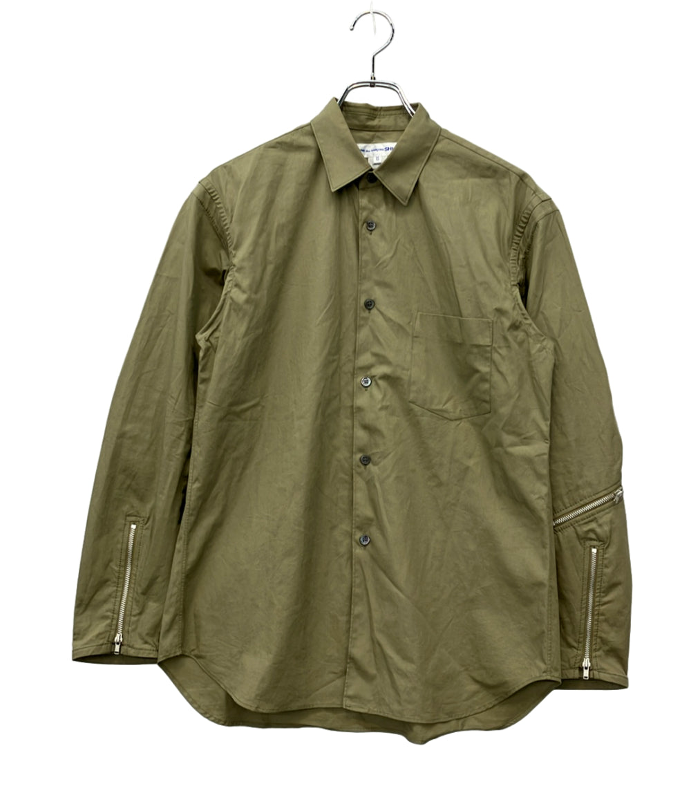 COMME des GARCONS SHIRT 長袖シャツ COTTON POPLIN PLAIN カーキ S28055 メンズ SIZE XS コムデギャルソンシャツ
