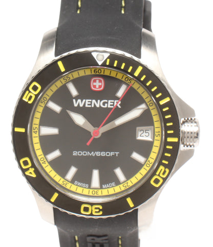 美品 WENGER 腕時計 シーフォース クオーツ ブラック 0621.10 メンズ ウェンガー