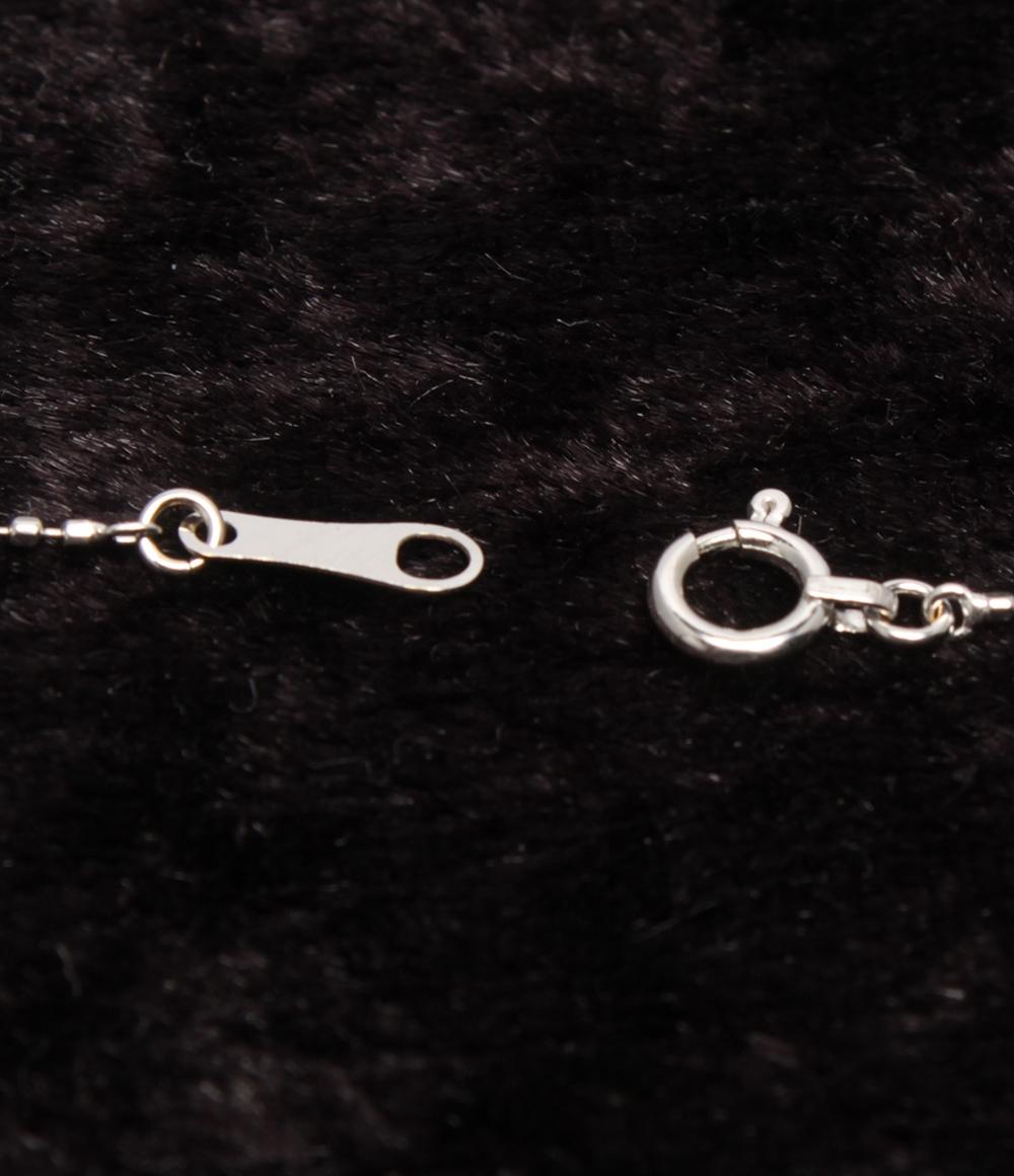 美品 ネックレス K18WG ダイヤ 0.05ct ピンクサファイア ハートモチーフ レディース