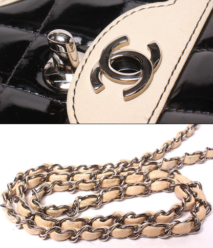 CHANEL チェーンショルダーバッグ 6番台 斜め掛け バイカラー シルバー金具 チョコバー レディース シャネル