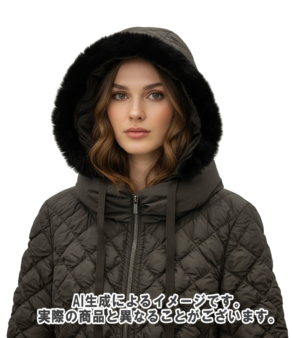 MONCLER ロングダウンコート ラビットファー CACTIER 112-093-49359-10 レディース SIZE 1 (M) モンクレール