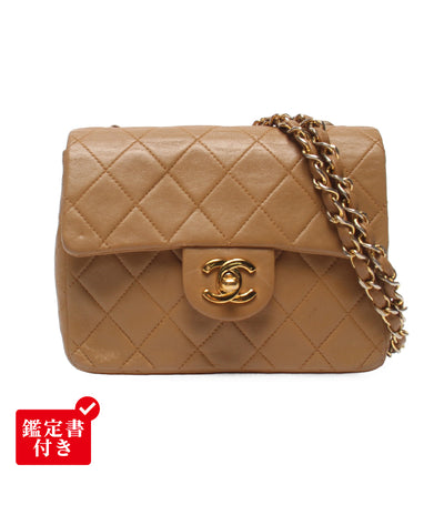 CHANEL チェーンショルダーバッグ 斜め掛け ゴールド金具 ラムスキン 1番台 マトラッセ レディース シャネル