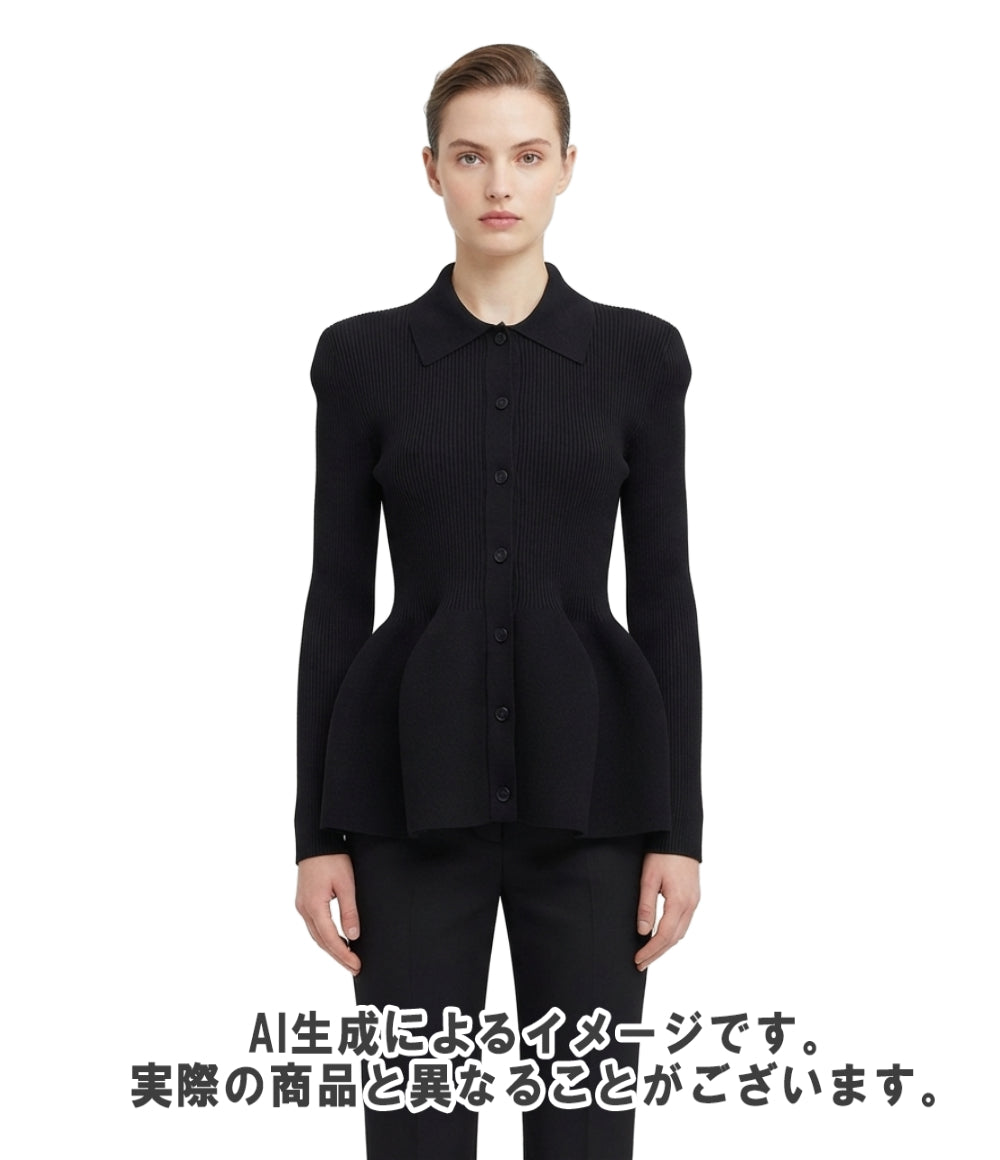 美品 CFCL 長袖カーディガン タグ付き ラメ 裾フレア POTTERY GLITTER CARDIGAN POTTERY CF008KE254BNS レディース SIZE 1 (S) シーエフシーエル