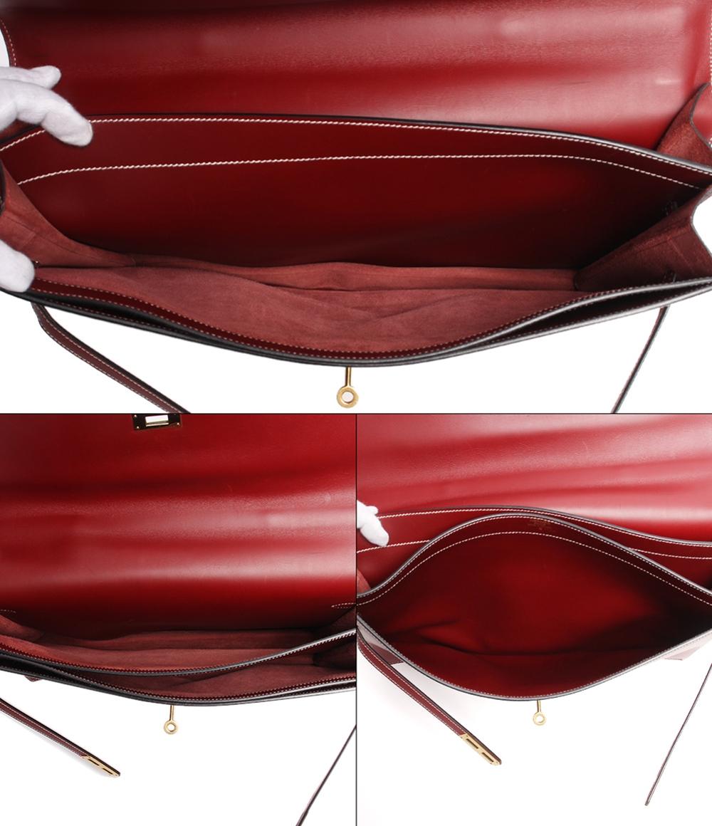 エルメス ビジネスバッグ ブリーフケース □K刻印 ゴールド金具 ケリーデペッシュ38 ルージュヴィフ ボックスカーフ メンズ HERMES