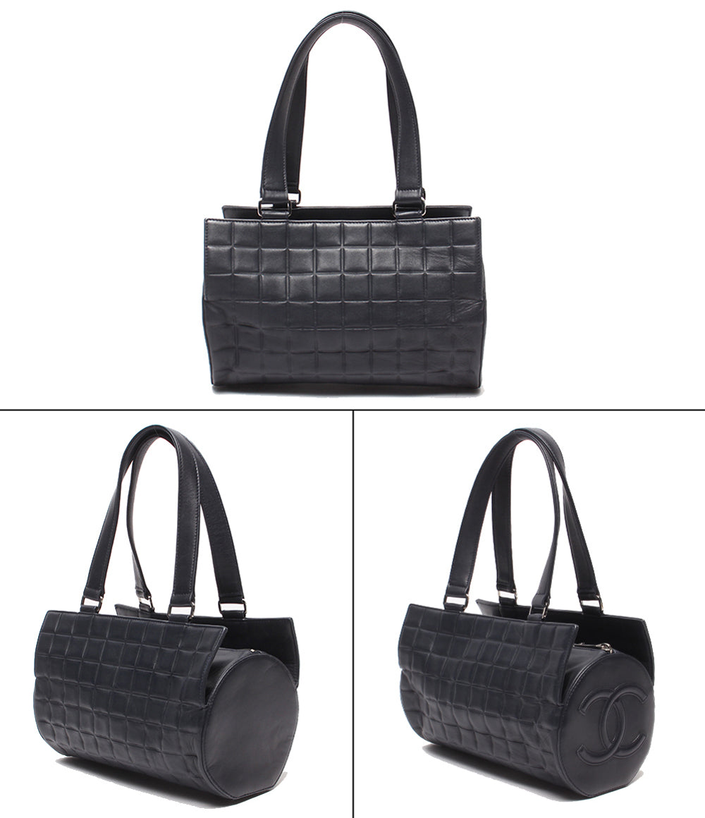 CHANEL トートバッグ シルバー金具 チョコバー ラムスキン 7番台 レディース シャネル