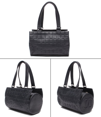 CHANEL トートバッグ シルバー金具 チョコバー ラムスキン 7番台 レディース シャネル