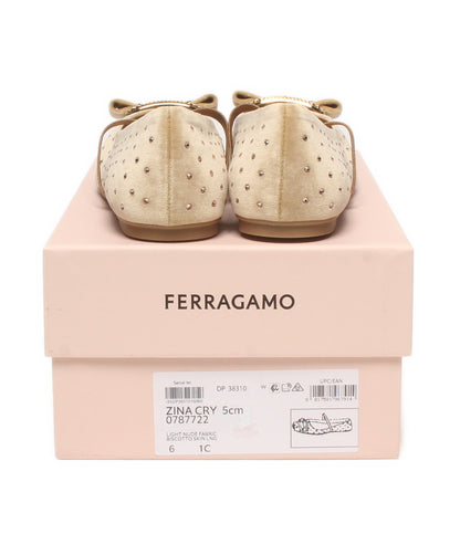 美品 FERRAGAMO バレリーナシューズ フラット レディース SIZE 6 フェラガモ