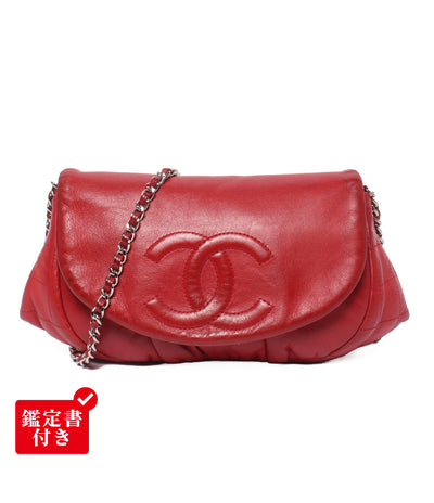 CHANEL チェーンウォレット 斜め掛け シングルチェーン シングルフラップ シルバー金具 14番台 ハーフムーン レディース シャネル