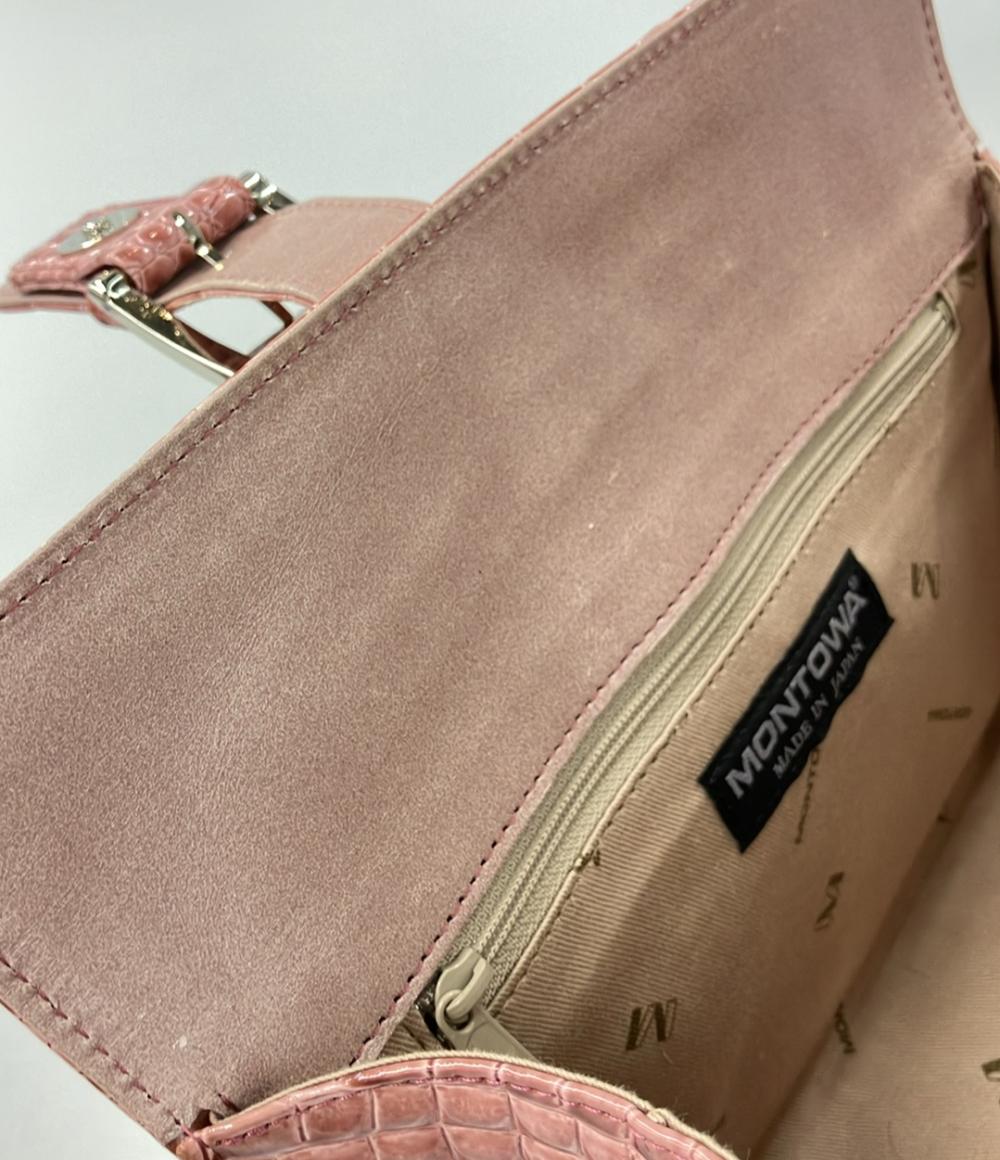 モントワ クロコ型押しミニハンドバッグ レディース MONTOWA