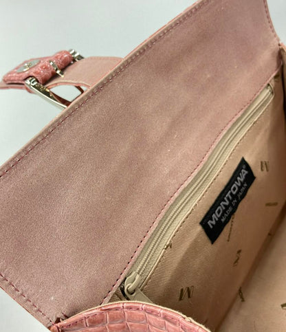 モントワ クロコ型押しミニハンドバッグ レディース MONTOWA
