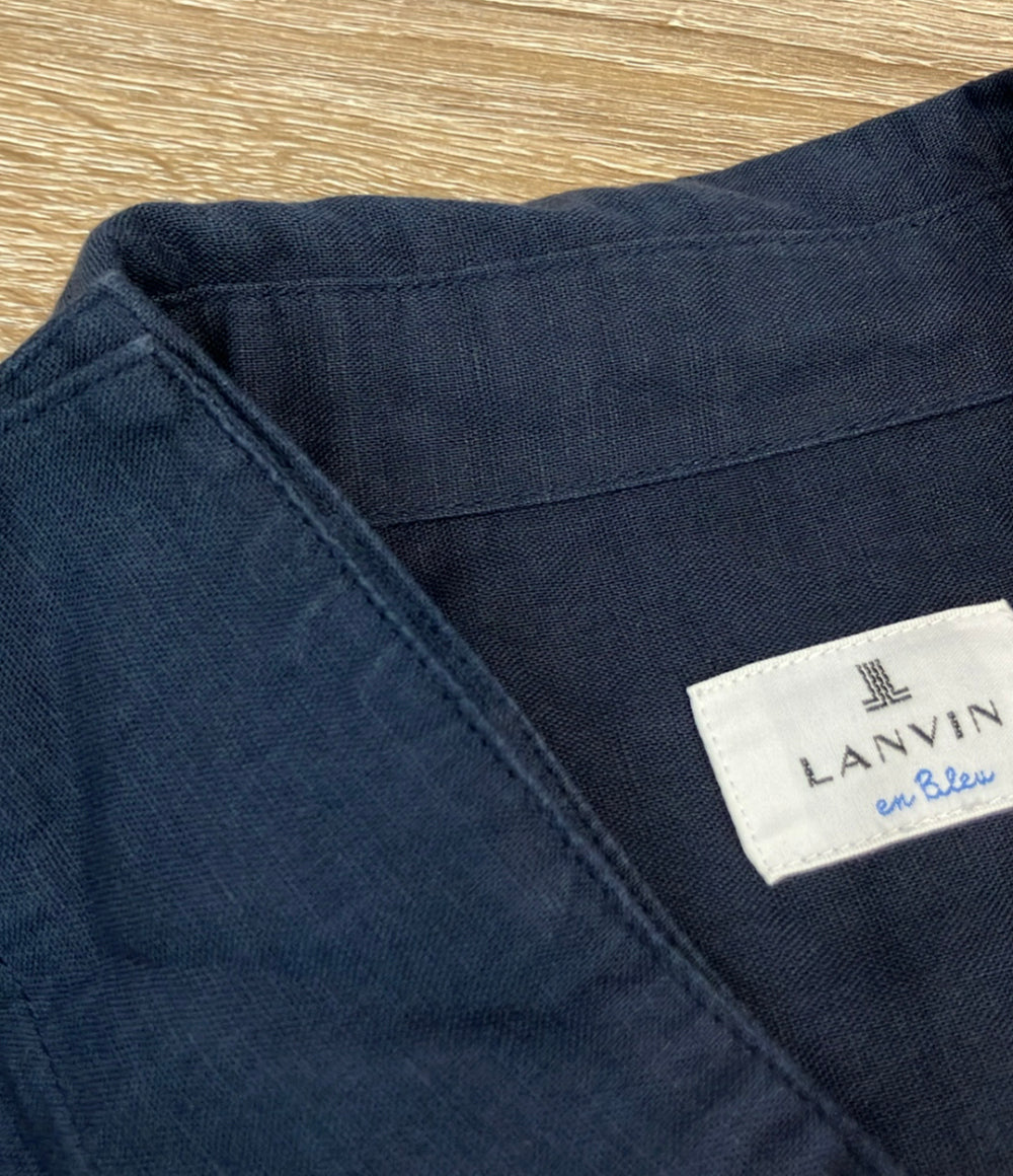 LANVIN 半袖シャツ リネン 七分袖 スキッパー LB-6A メンズ SIZE 48 (L) ランバン