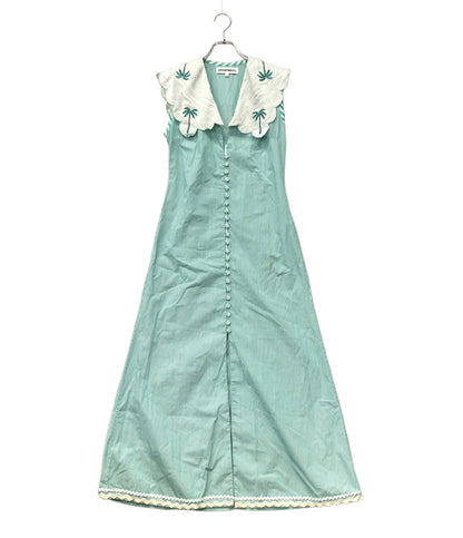CRISTIANO MARCHELI ノースリーブワンピース 緑 ストライプ パームツリー ISABELLA レディース SIZE XS クリスティアーノ マルケリ