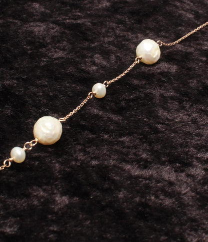 美品 ネックレス ブレスレット K10 淡水パール 2点セット レディース