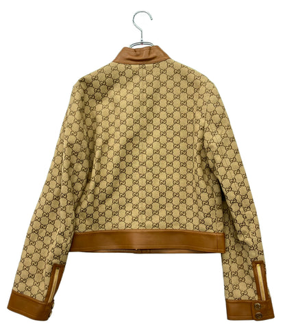 GUCCI レザージャケット GGキャンバス 681034 Z8AV6 レディース SIZE 40 (M) グッチ
