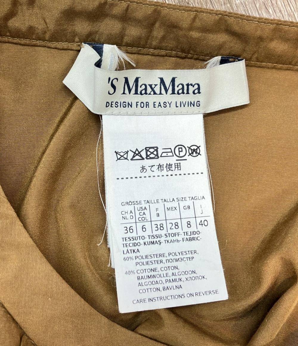 'S MaxMara 長袖ワンピース シャツ ドットボタン ベルト付き バンドカラー レディース SIZE 40 (M) エスマックスマーラ