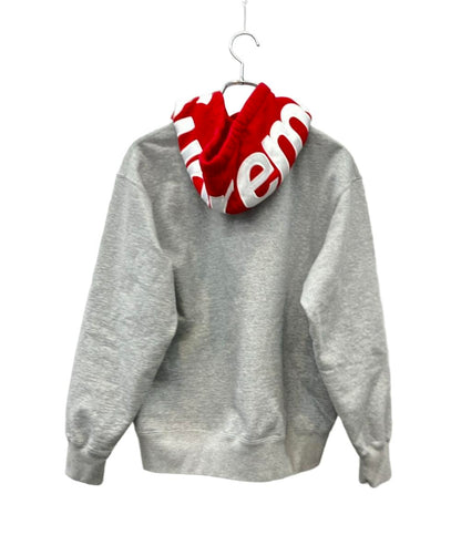 Supreme パーカー スウェット フードロゴ グレー×レッド 21AW  ストリート Contrast Hooded Sweatshirt 2021FW0902008 メンズ SIZE S シュプリーム